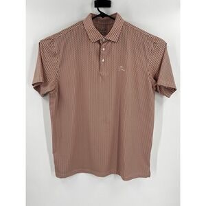 Rhoback Mens Polo XL Texas State Print Orange White Performance Golf Shirt